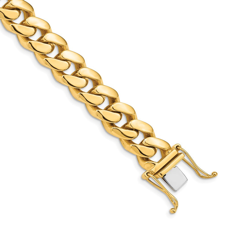14k Yellow Gold 10.7mm Hand-polished Miami Cuban Chain Necklace