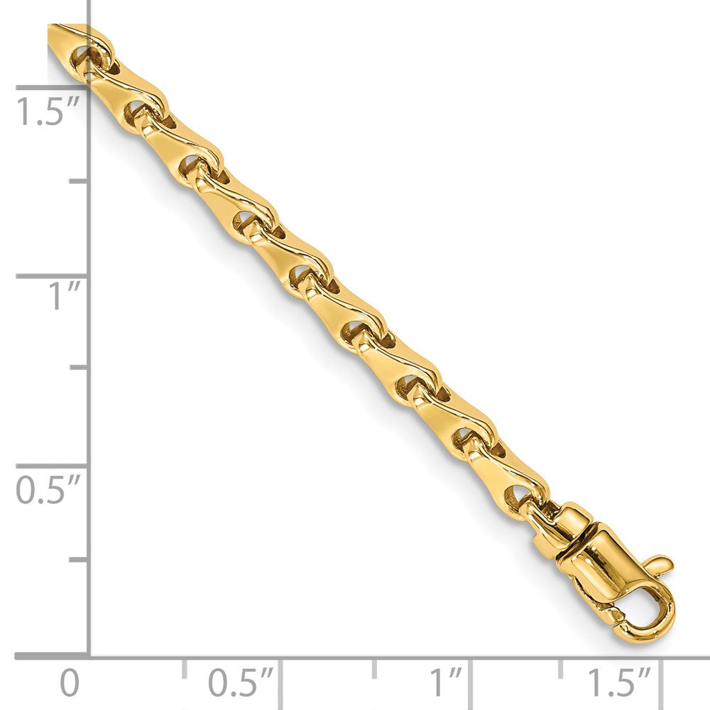 Solid 14K Yellow Gold 8.25 inch 3.4mm Hand Polished Fancy Link with Lobster Clasp Bracelet