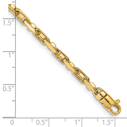Solid 14K Yellow Gold 24 inch 3.8mm Polished Fancy Link with Lobster Clasp Chain Necklace