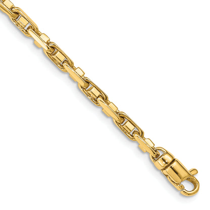 Solid 14K Yellow Gold 24 inch 3.8mm Polished Fancy Link with Lobster Clasp Chain Necklace