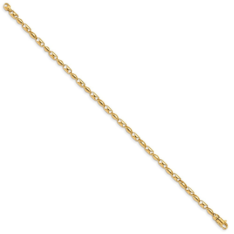 Solid 14K Yellow Gold 8.5 inch 3.1mm Fancy Link with Lobter Clasp Bracelet
