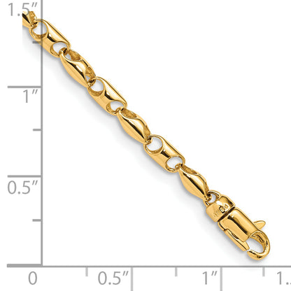 Solid 14K Yellow Gold 24 inch 3.1mm Fancy Link with Lobter Clasp Chain Necklace