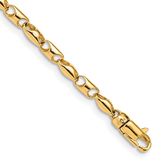 Solid 14K Yellow Gold 8.5 inch 3.1mm Fancy Link with Lobter Clasp Bracelet