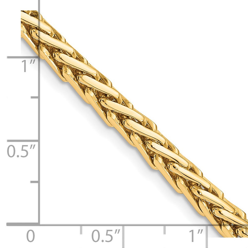 14K Yellow Gold 4.4mm Hand-polished Flat-Edged Woven Link Chain Necklace
