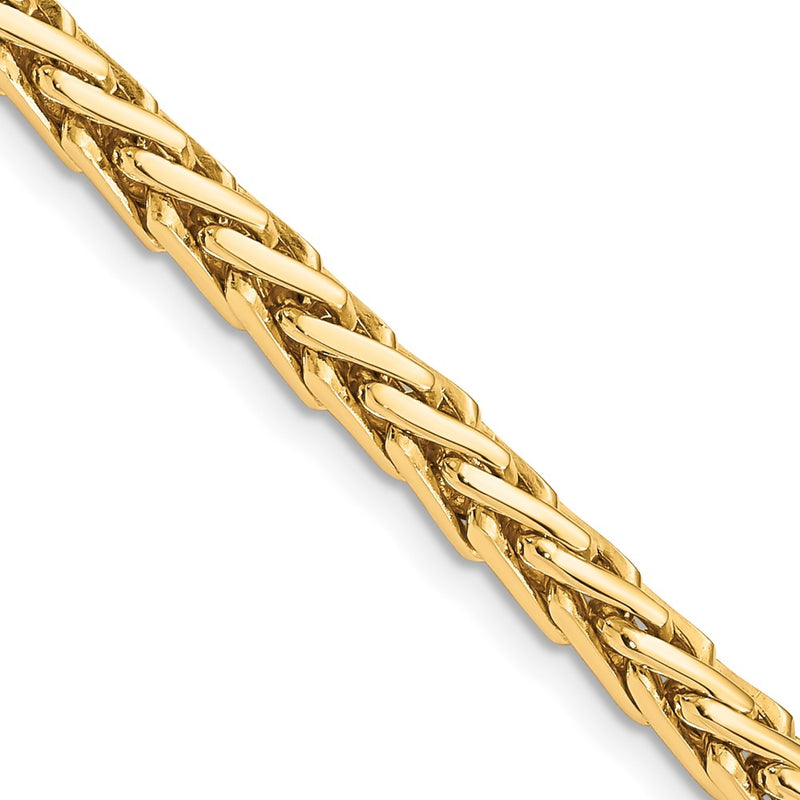 14K Yellow Gold 4.4mm Hand-polished Flat-Edged Woven Link Chain Necklace