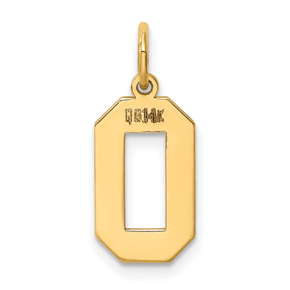 14k Yellow Gold 14k Medium Polished Number 0 Charm