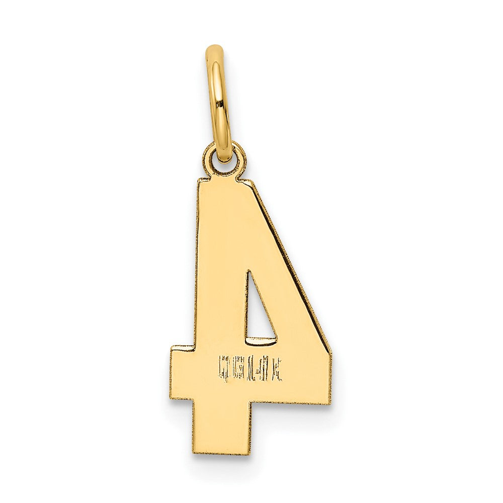 14k Yellow Gold 14k Medium Polished Number 4 Charm