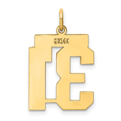 14K Yellow Gold Medium Polished Number 31 Charm