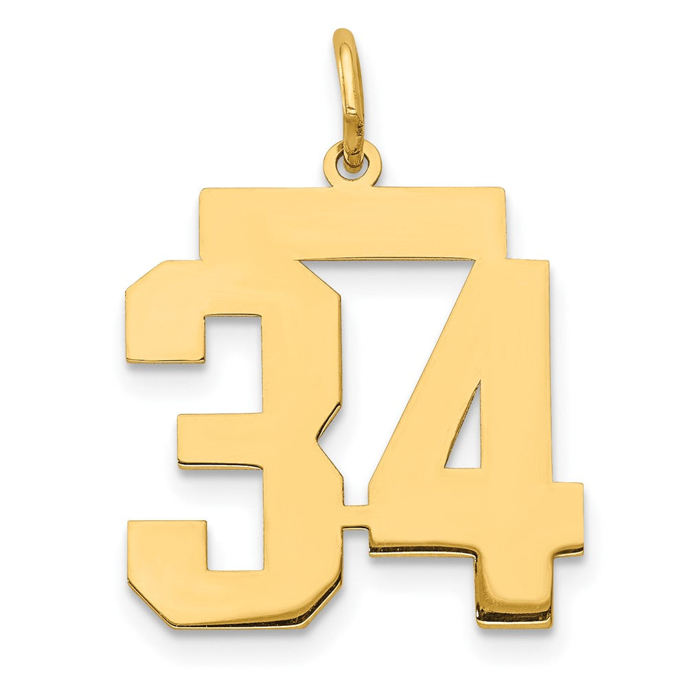 Number 34 Target 14k Yellow Gold 14k Medium Polished Number 34 Charm – Goldia.com