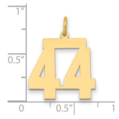 14K Yellow Gold Medium Polished Number 44 Charm