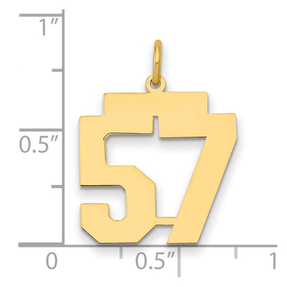 14K Yellow Gold Medium Polished Number 57 Charm