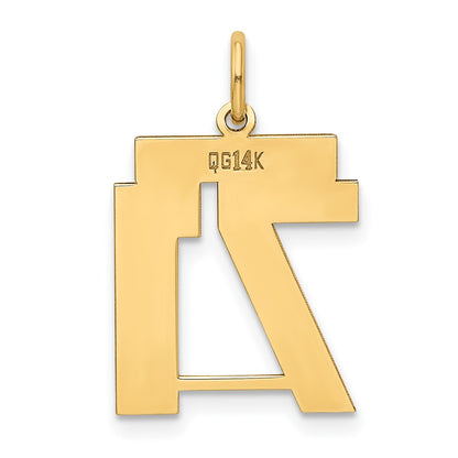 14k Yellow Gold 14k Medium Polished Number 71 Charm