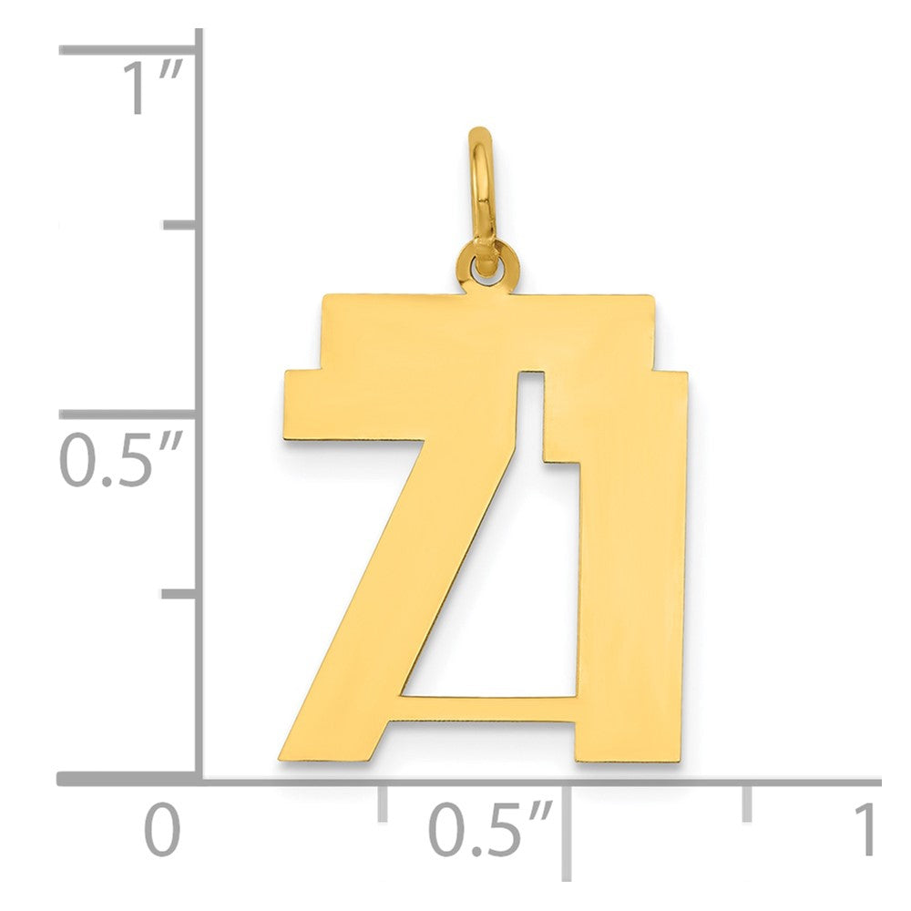 14k Yellow Gold 14k Medium Polished Number 71 Charm