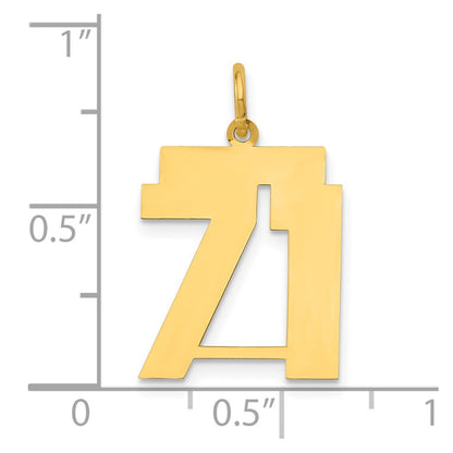 14k Yellow Gold 14k Medium Polished Number 71 Charm