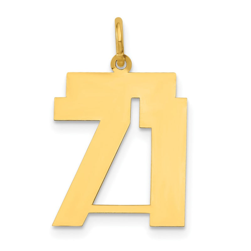 14k Yellow Gold 14k Medium Polished Number 71 Charm