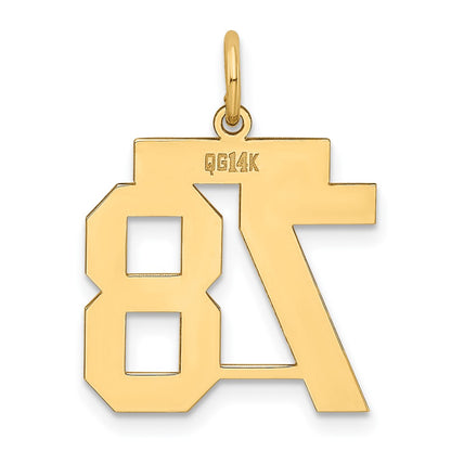 14k Yellow Gold 14k Medium Polished Number 78 Charm