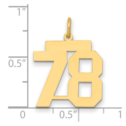 14k Yellow Gold 14k Medium Polished Number 78 Charm