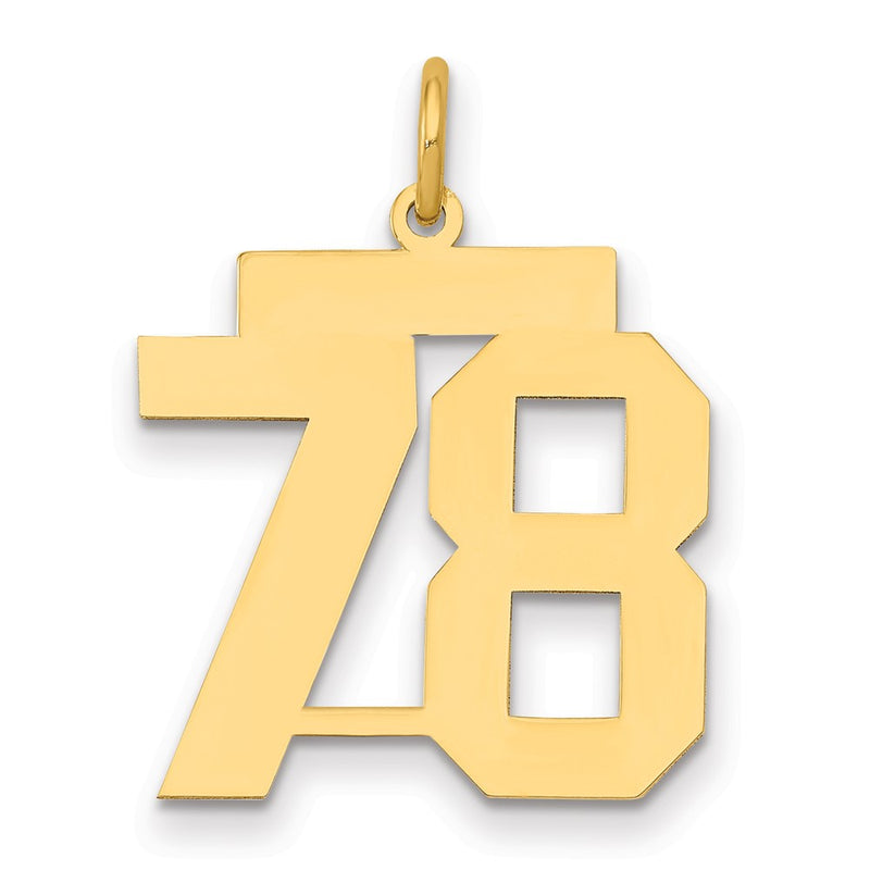 14k Yellow Gold 14k Medium Polished Number 78 Charm