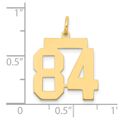 14K Yellow Gold Medium Polished Number 84 Charm