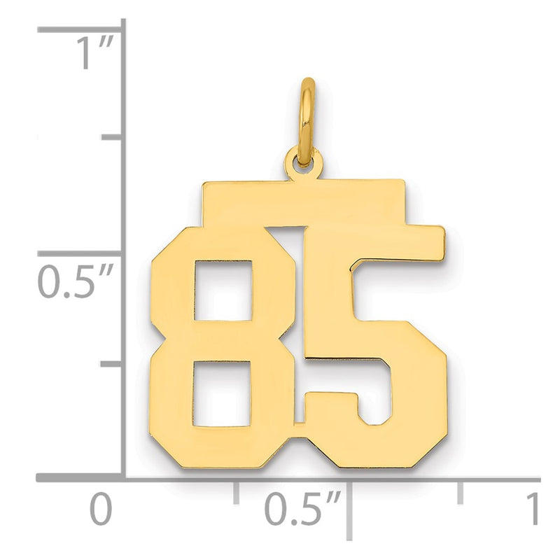 14K Yellow Gold Medium Polished Number 85 Charm