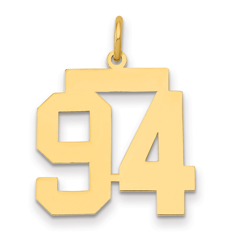 14K Yellow Gold Medium Polished Number 94 Charm