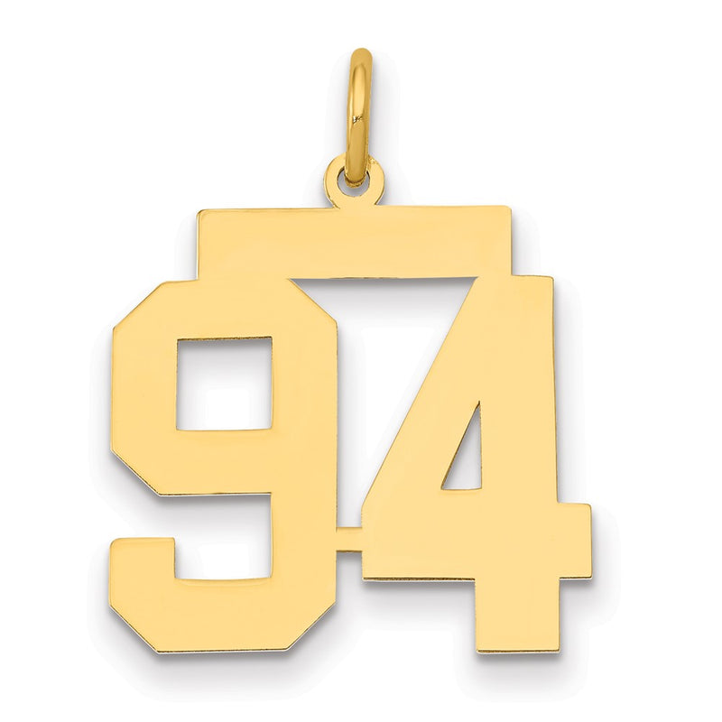 14K Yellow Gold Medium Polished Number 94 Charm