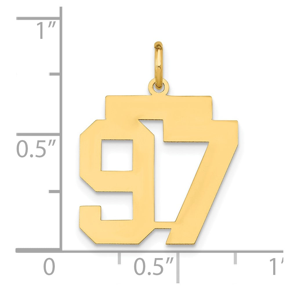 14k Yellow Gold 14k Medium Polished Number 97 Charm