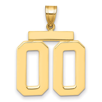 14k Yellow Gold Large Polished Number 00 on Top Charm