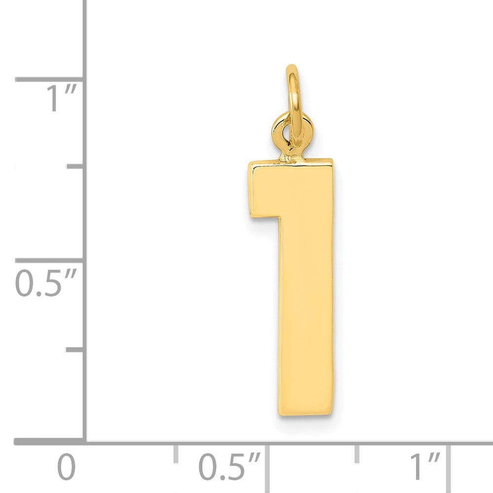 14k Yellow Gold 14k  Large Polished Number 1 Charm