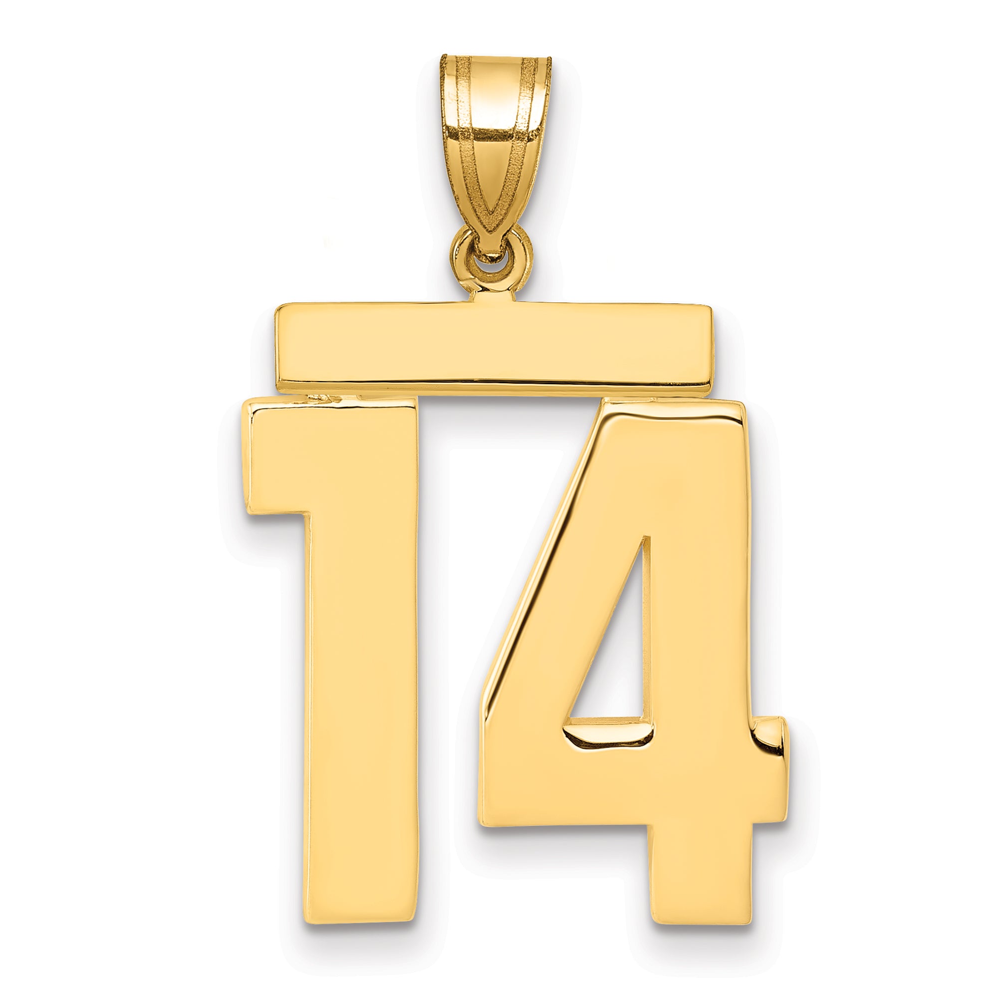 10K Yellow Gold Large Polished Number 14 Charm