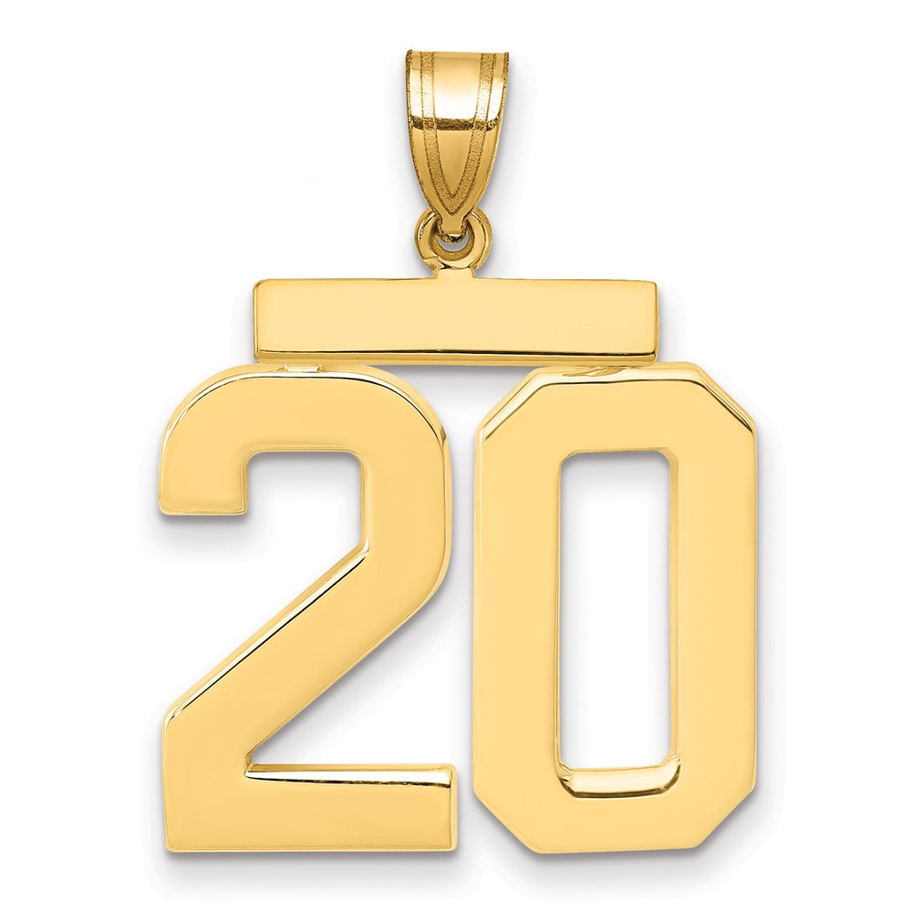 14k Yellow Gold Large Polished Number 20 Charm