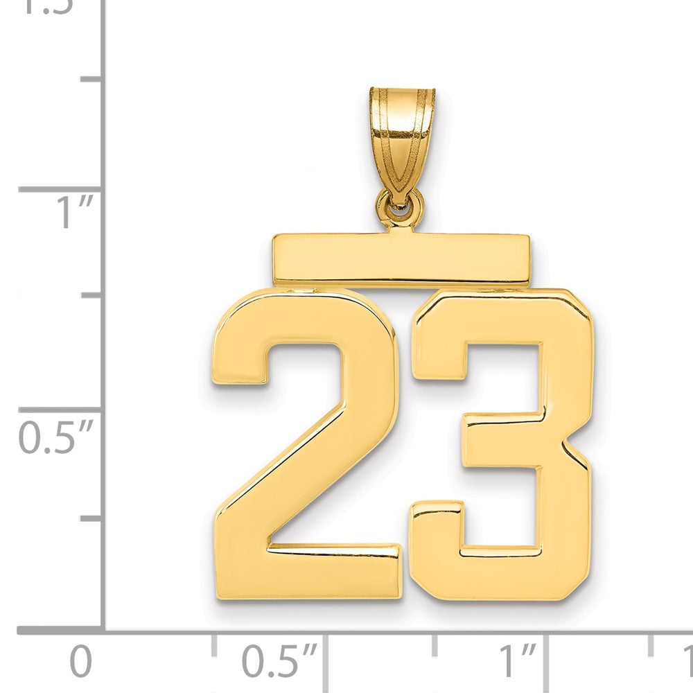 10K Yellow Gold Large Polished Number 23 Charm