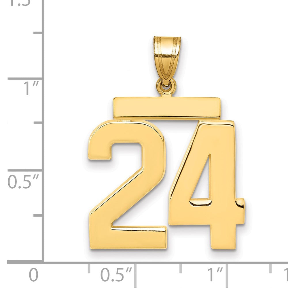 14k Yellow Gold Large Polished Number 24 Charm