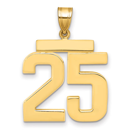 10K Yellow Gold Large Polished Number 25 Charm