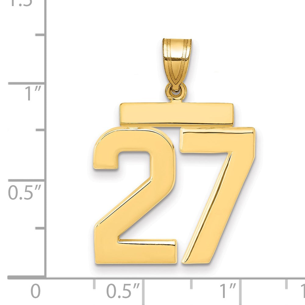 10K Yellow Gold Large Polished Number 27 Charm