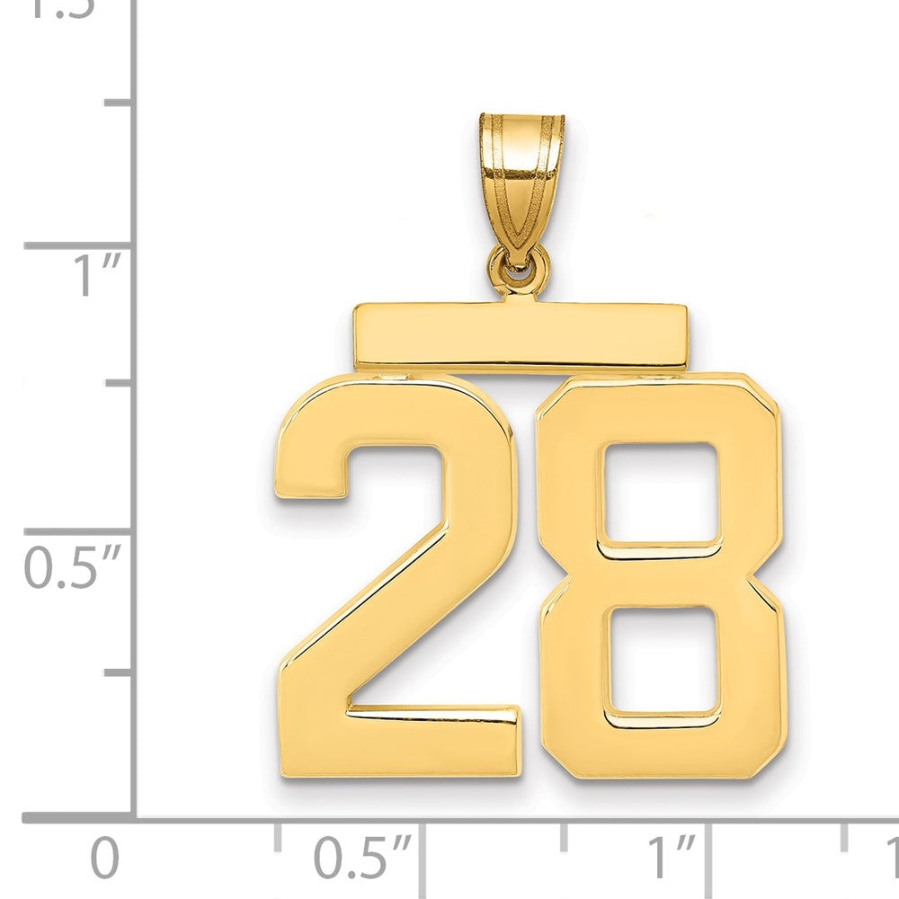 14k Yellow Gold Large Polished Number 28 Charm