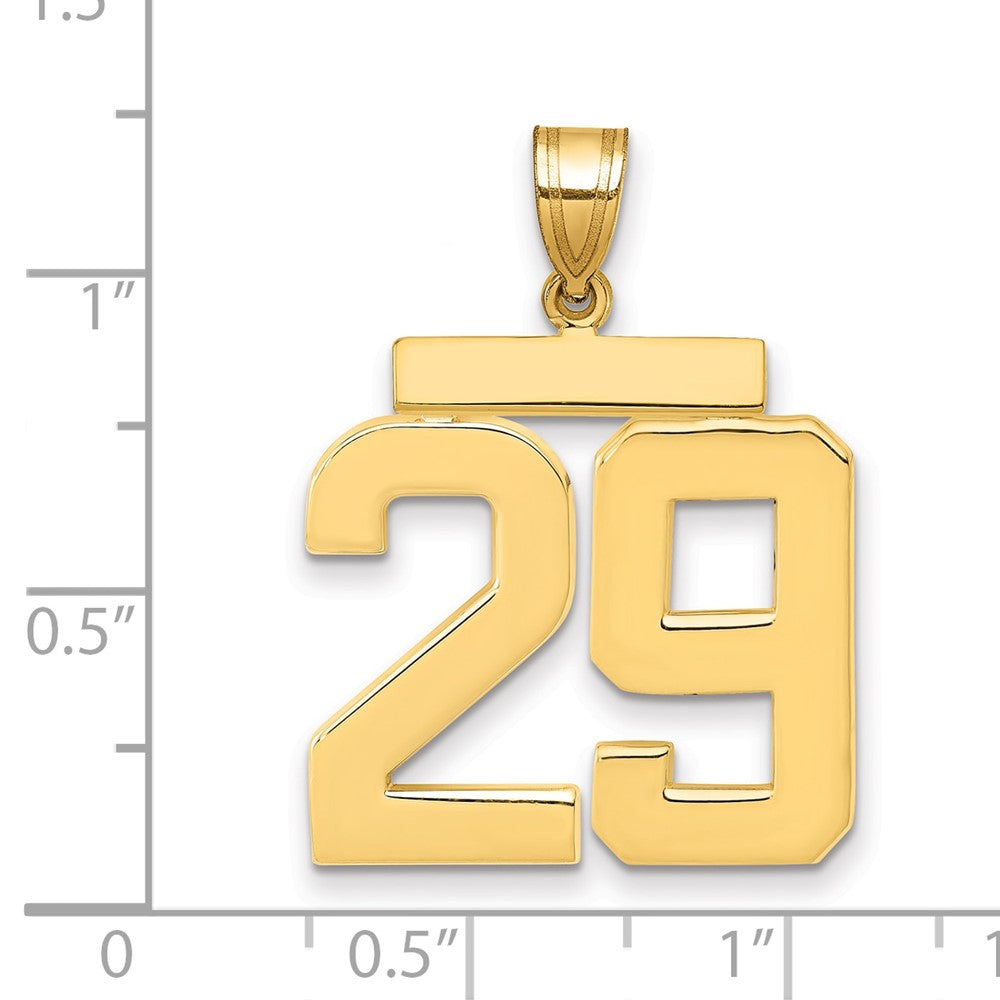 10K Yellow Gold Large Polished Number 29 Charm