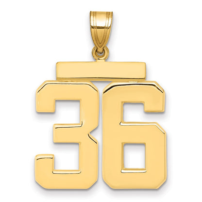 10K Yellow Gold Large Polished Number 36 Charm