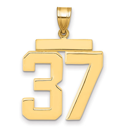 10K Yellow Gold Large Polished Number 37 Charm