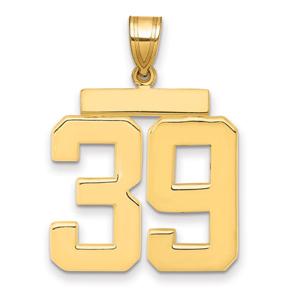 14k Yellow Gold Large Polished Number 39 Charm