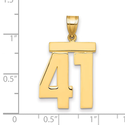 10K Yellow Gold Large Polished Number 41 Charm