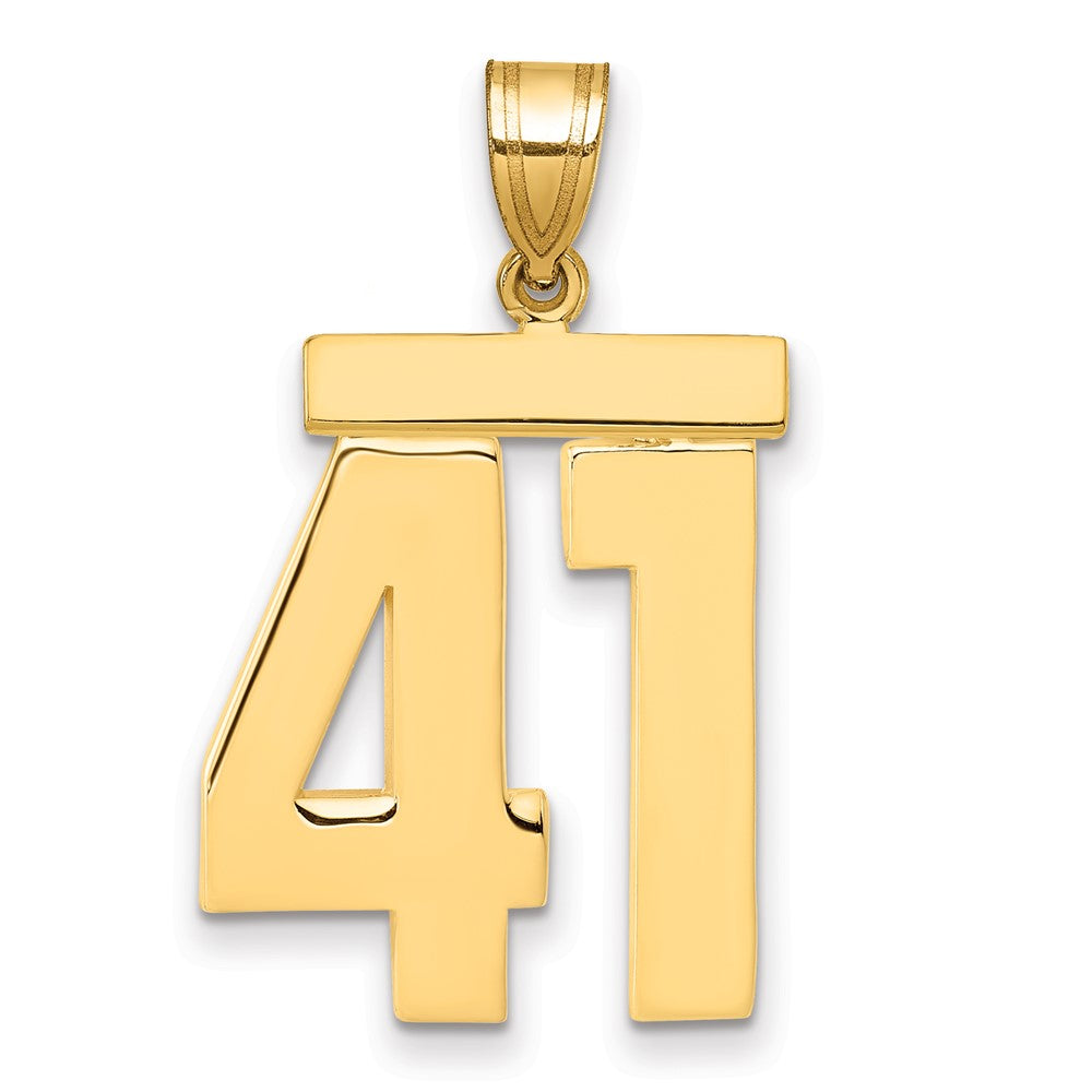 10K Yellow Gold Large Polished Number 41 Charm