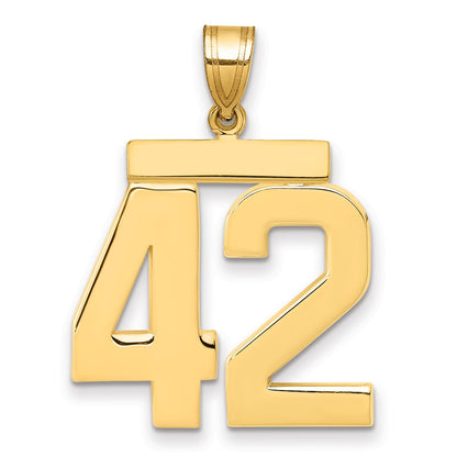 14k Yellow Gold Large Polished Number 42 Charm