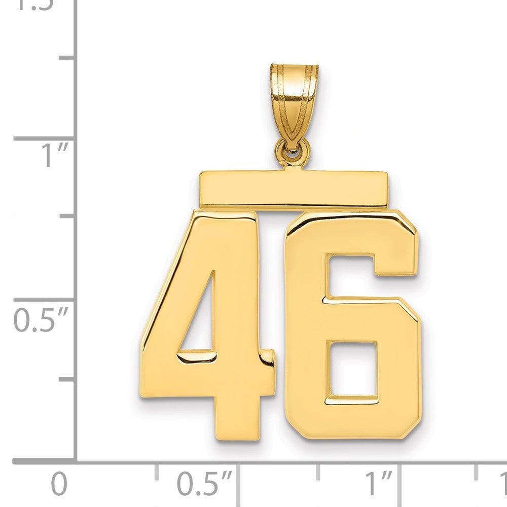 10K Yellow Gold Large Polished Number 46 Charm