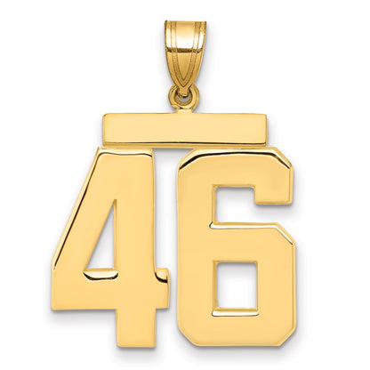 10K Yellow Gold Large Polished Number 46 Charm