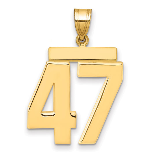 10K Yellow Gold Large Polished Number 47 Charm