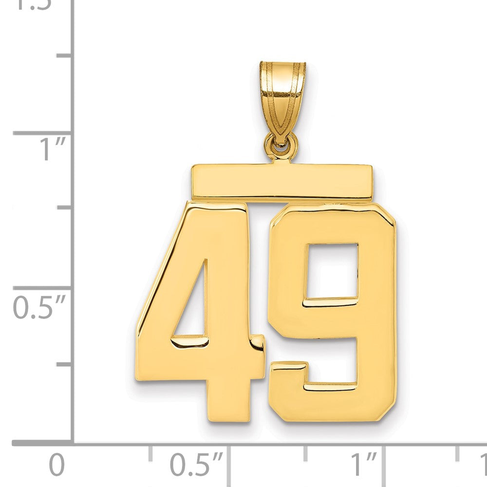 10K Yellow Gold Large Polished Number 49 Charm