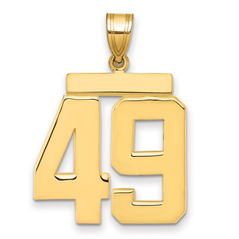 14k Yellow Gold Large Polished Number 49 Charm