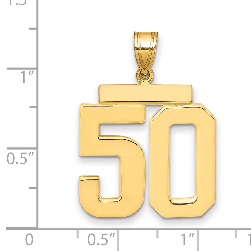 14k Yellow Gold Large Polished Number 50 Charm