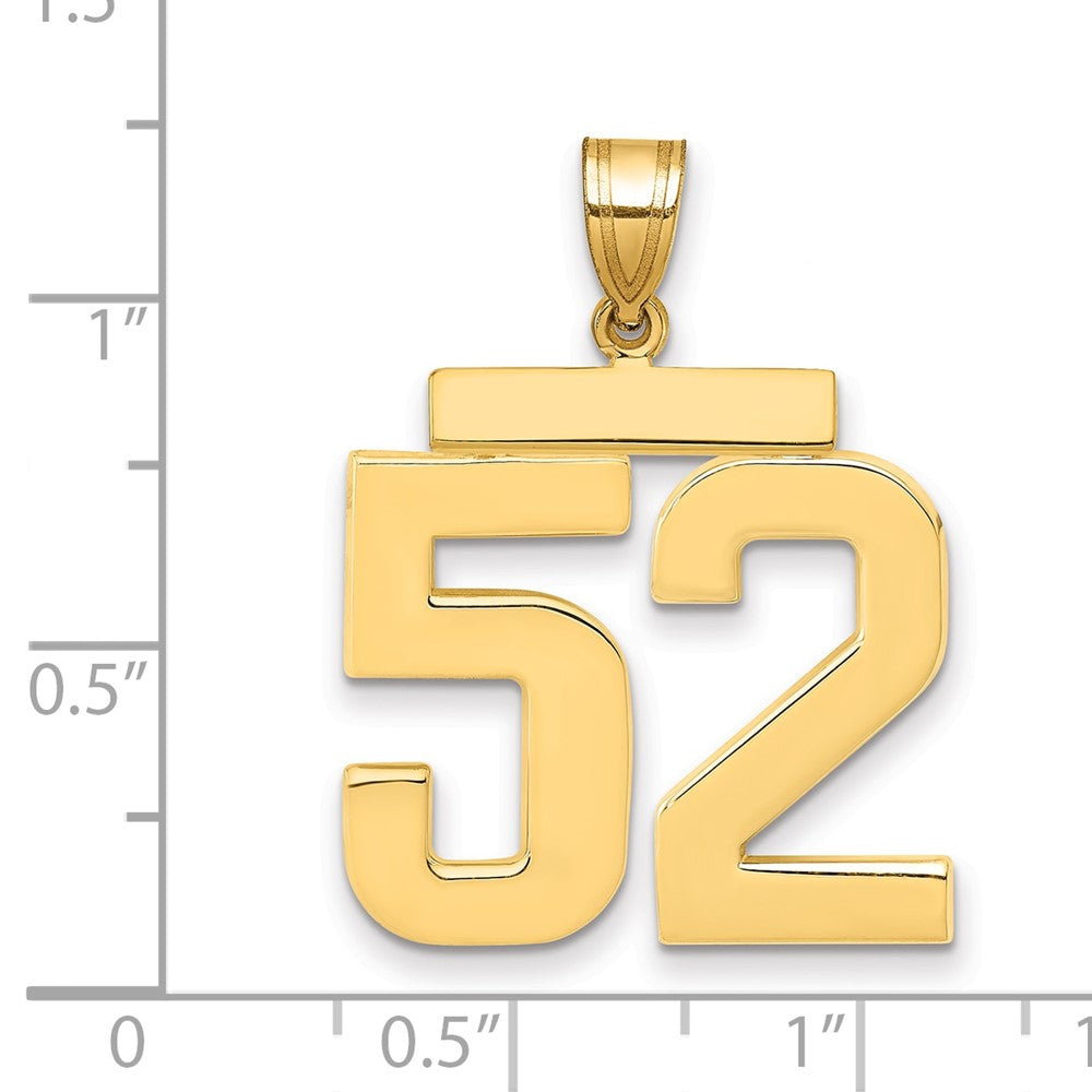 10K Yellow Gold Large Polished Number 52 Charm